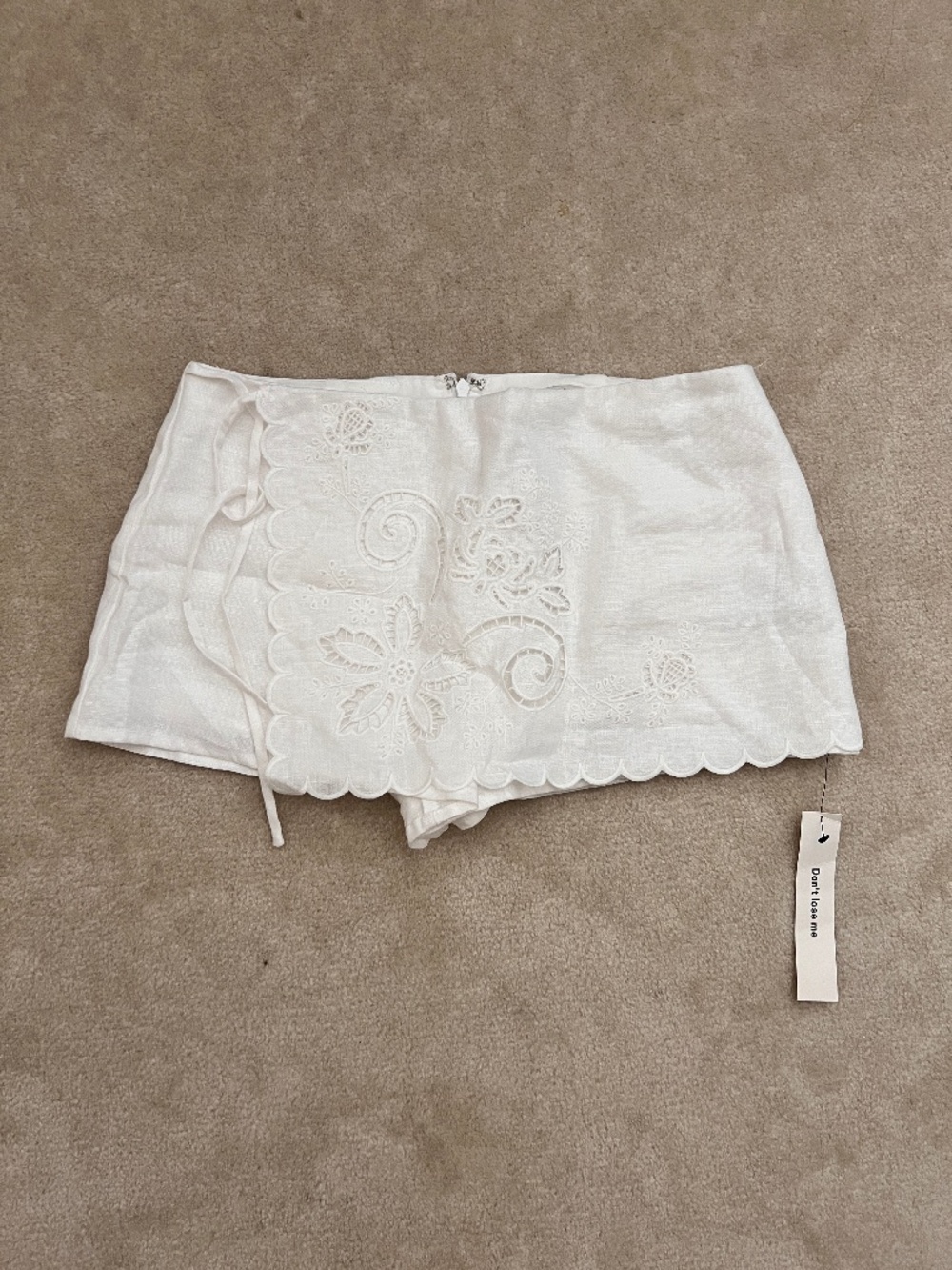 Reformation Laurel Linen Skort Ivory - Size 0